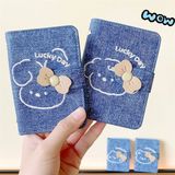  Ví kẹp thẻ da giả bò 