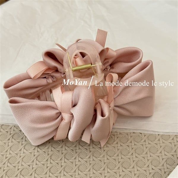  Kẹp càng cua nơ cánh phồng mix nơ mảnh 