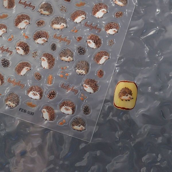  Sticker dán móng nhím nâu 