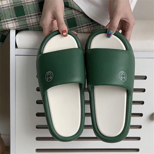  Dép quai ngang xanh trắng logo cún 