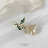  Kẹp tóc cành hoa trắng 