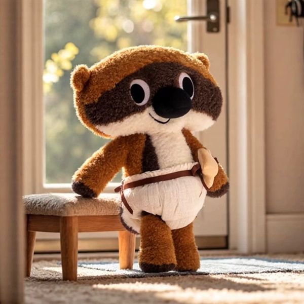  Thú bông đầu dẹt đóng bỉm 28cm 