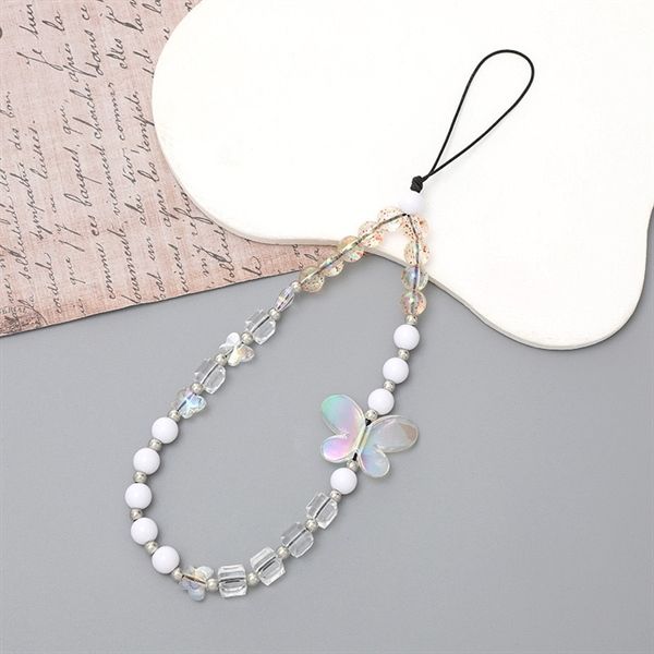  Dây charm đeo điện thoại bướm trong lớn ánh nhũ 