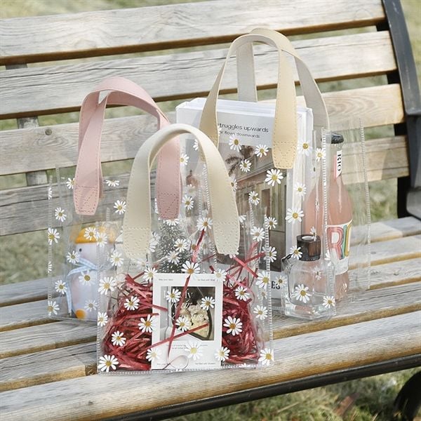  Túi quà trong hoa cúc quai da 