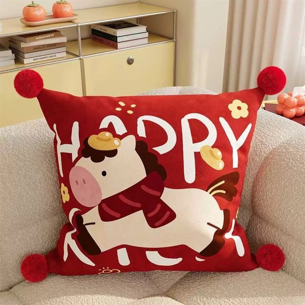  Gối vuông dựa lưng ngựa Tết 45cm 