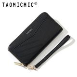  Ví da dài vân nhọn dây đeo 