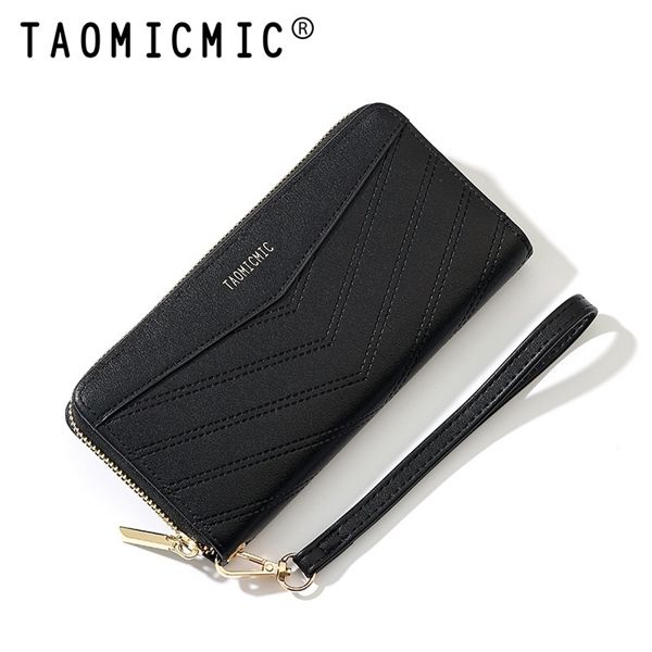  Ví da dài vân nhọn dây đeo 