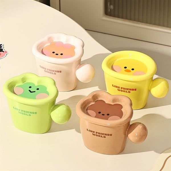  Cốc Line Friends quai tròn 350ml 