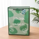  Túi quà tag giấy hoa xanh 