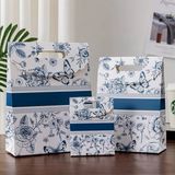  Túi quà gập miệng hoa bướm xanh 