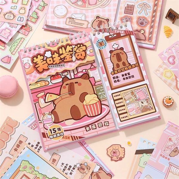  Sổ trò chơi Sticker 15 trang Capybara 