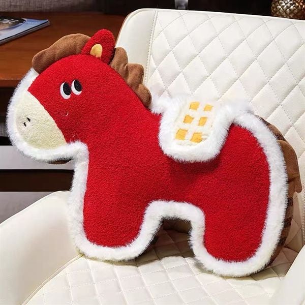  Ngựa bông viền lông trắng 60cm 