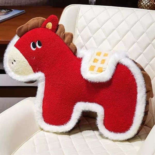  Ngựa bông viền lông trắng 60cm 