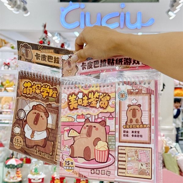  Sổ trò chơi Sticker 15 trang Capybara 