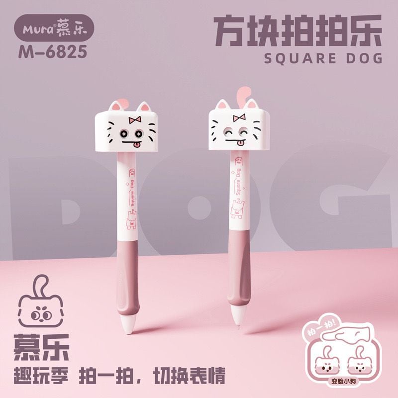  Bút mèo đầu vuông thay đổi nét mặt 