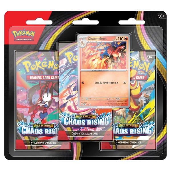 Pokemon TCG 3 Pack Blister : Mega Evolution Chaos Rising