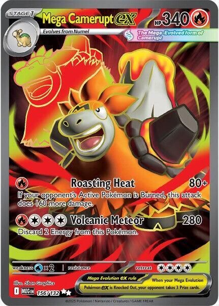 Pokemon Mega Camerupt ex - 156/132 - ME01: Mega Evolution (MEG) ( Single Card )