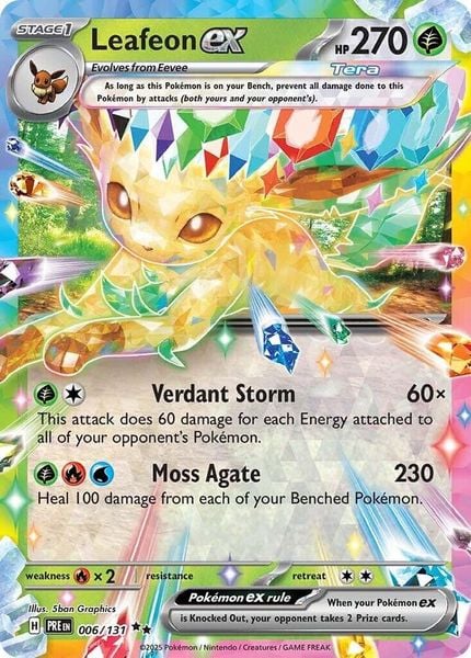 Pokemon TCG : Leafeon ex - 006/131 - SV: Prismatic Evolutions ( Single Card )