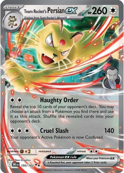 Pokemon TCG : Team Rocket's Persian ex - 150/182 - SV10: Destined Rivals (DRI) ( Single Card )