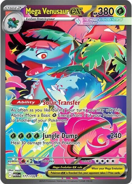 Pokemon Tcg Mega Venusaur ex - 177/132 - ME01: Mega Evolution (MEG) ( Single Card )