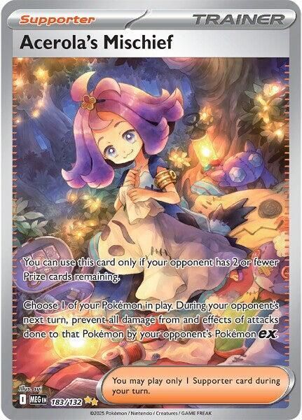Pokemon Tcg Acerola's Mischief - 183/132 - ME01: Mega Evolution (MEG) ( Single Card )