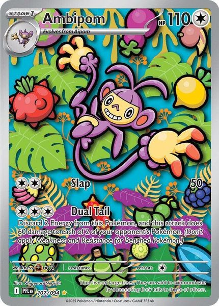 Pokemon TCG : Ambipom - 107/094 - ME02: Phantasmal Flames (PFL) ( Single Card )