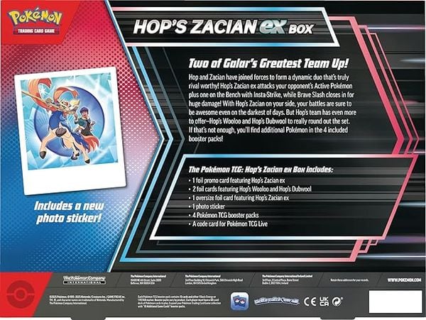 Pokemon TCG : Hop’s Zacian ex Box  4 Packs Premium Collection