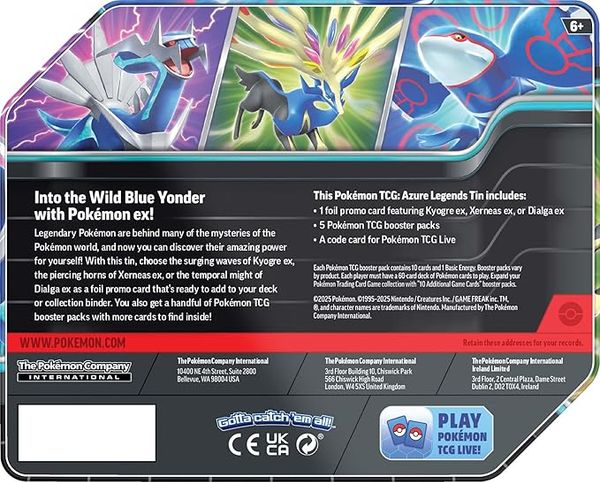 Pokemon TCG : Scarlet & Violet Azure Legends Kyogre Mini Tin