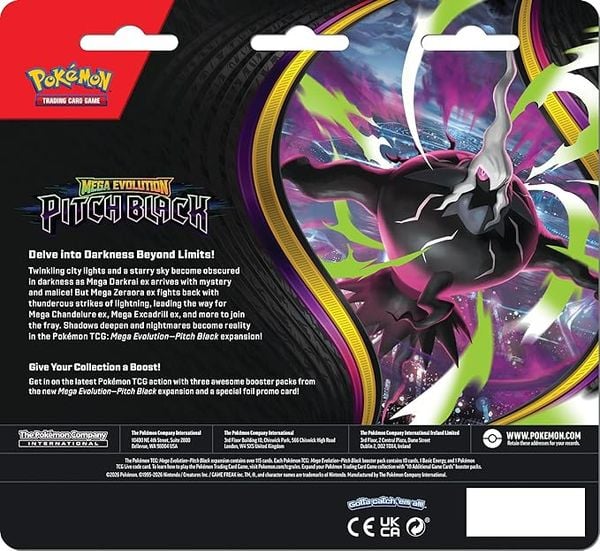 Pokemon TCG 3 Pack Blister : Mega Evolution Pitch Black