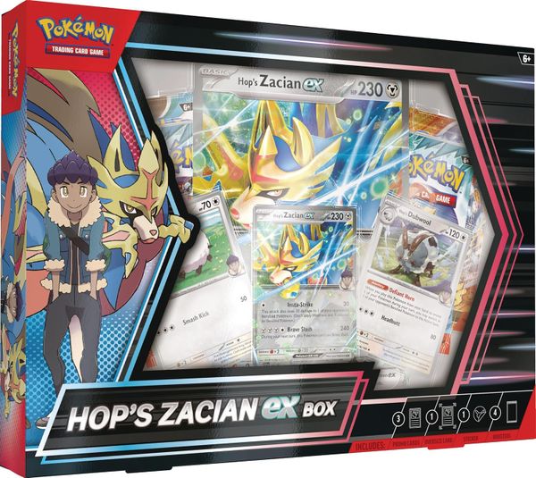 Pokemon TCG : Hop’s Zacian ex Box  4 Packs Premium Collection