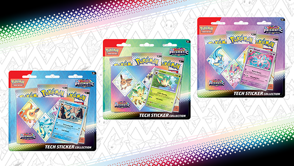 Pokemon TCG 3 Pack Blister : Scarlet & Violet Prismatic Evolutions Tech Sticker Collection