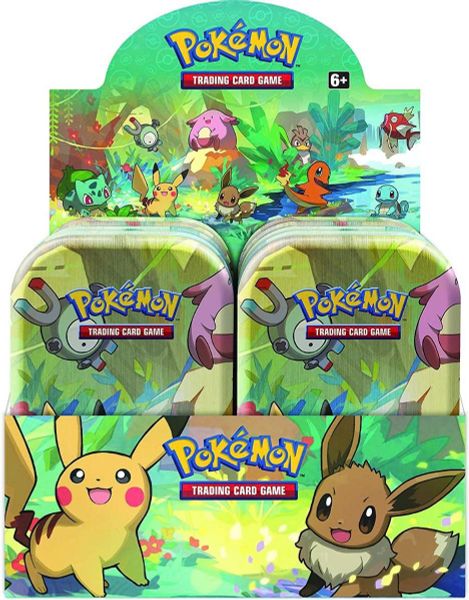Thẻ Bài Pokemon TCG: Kanto Friends (Eevee) Mini Tin Display Box 10 Tins