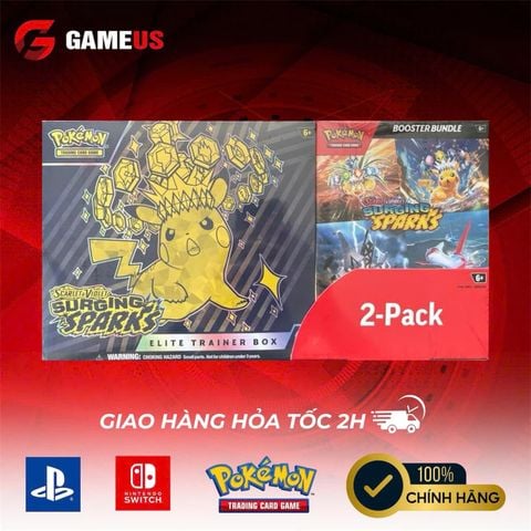 Pokemon TCG Scarlet & Violet : Surging Sparks  2-Pack Elite Trainer Box and Booster Bundle