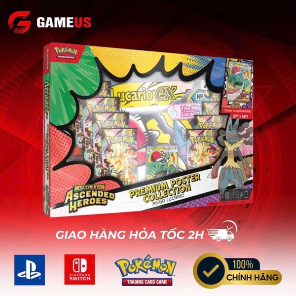 Pokemon TCG : Mega Evolution Ascended Heroes Premium Poster Collection Lucario EX