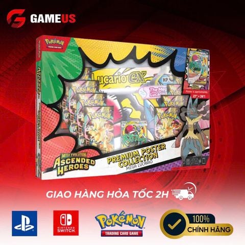 Pokemon TCG : Mega Evolution Ascended Heroes Premium Poster Collection Lucario EX