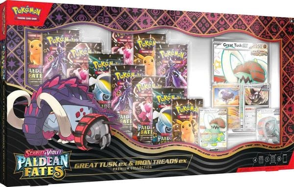 Pokemon TCG Paldean Fates Great Tusk ex & Iron Threads ex Premium Collection