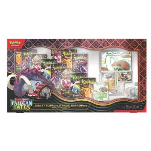 Pokemon TCG Paldean Fates Great Tusk ex & Iron Threads ex Premium Collection