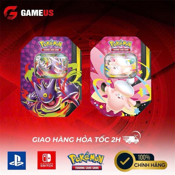 Pokemon TCG : Mega Moonlit Tins MEGA Clefable ex & MEGA Gengar ex