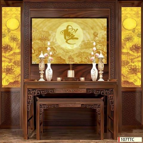TRANH TREO TƯỜNG - TRANG TRÍ PHÒNG THỜ - CHỦ ĐỀ TRANH TRÚC CHỈ ĐƠN NGANG - KHỔ LỚN