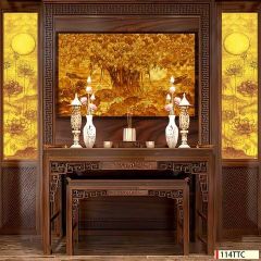 TRANH TREO TƯỜNG - TRANG TRÍ PHÒNG THỜ - CHỦ ĐỀ TRANH TRÚC CHỈ ĐƠN NGANG - KHỔ LỚN