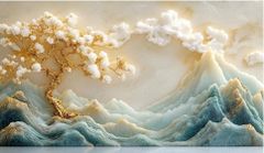 1172 - TRANH DÁN TƯỜNG PHÒNG KHÁCH - TRANH TRANG TRÍ - TRANH DÁN TƯỜNG TIỂU CẢNH - KIỂU TRANH LIỀN KHỔ| MÃ T3D-1416292815