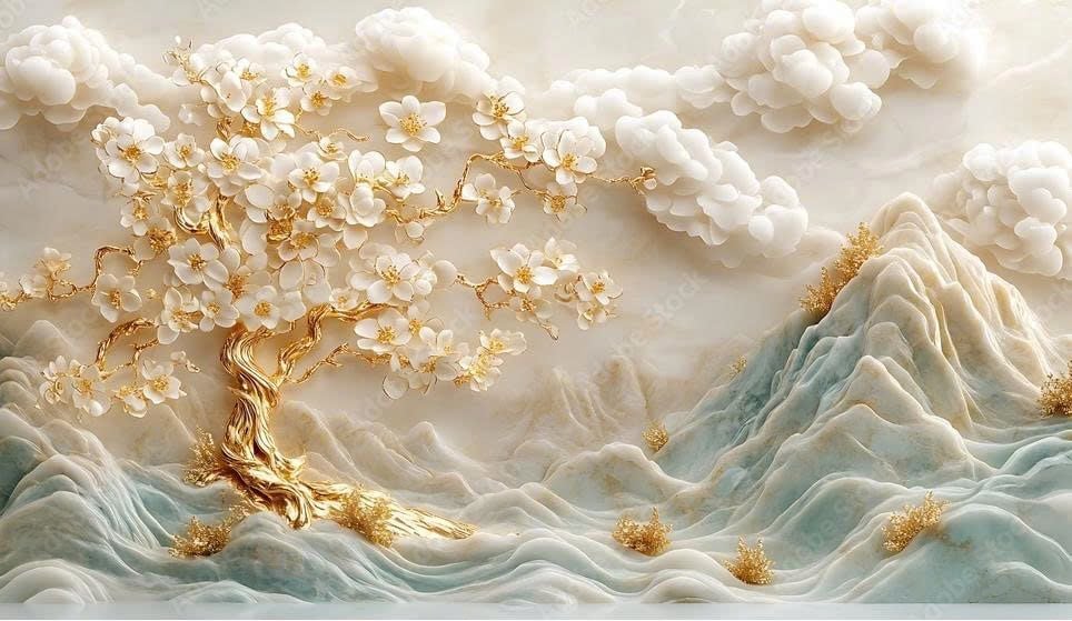 1173 - TRANH DÁN TƯỜNG PHÒNG KHÁCH - TRANH TRANG TRÍ - TRANH DÁN TƯỜNG TIỂU CẢNH - KIỂU TRANH LIỀN KHỔ| MÃ T3D-1416292860