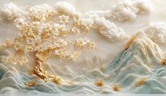 1173 - TRANH DÁN TƯỜNG PHÒNG KHÁCH - TRANH TRANG TRÍ - TRANH DÁN TƯỜNG TIỂU CẢNH - KIỂU TRANH LIỀN KHỔ| MÃ T3D-1416292860