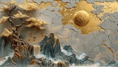 TRANH TREO PHÒNG KHÁCH - TRANH TRANG TRÍ - TRANH TREO TƯỜNG PHONG CẢNH THIÊN NHIÊN - KIỂU TRANH NGANG | MÃ T3D-1049602200