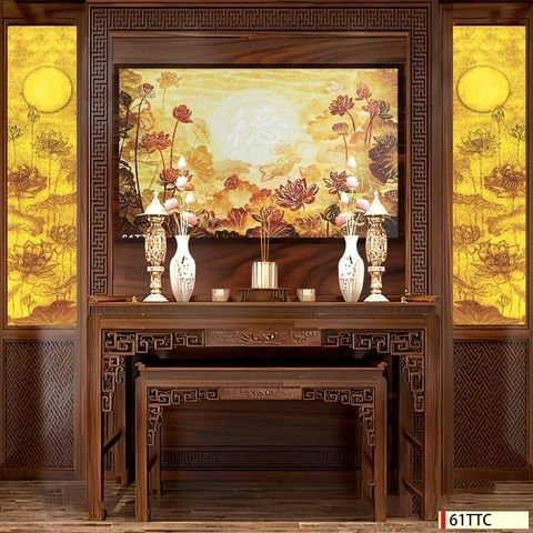 TRANH TREO TƯỜNG - TRANG TRÍ PHÒNG THỜ - CHỦ ĐỀ TRANH TRÚC CHỈ ĐƠN NGANG - KHỔ LỚN