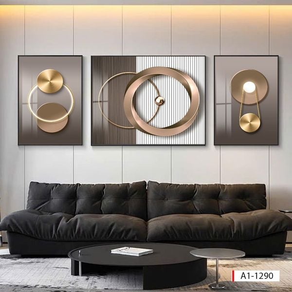 1062 - TRANH TREO PHÒNG KHÁCH SOFA - TRANH TRANG TRÍ - TRANH TREO TƯỜNG HIỆN ĐẠI TRỪU TƯỢNG - KIỂU TRANH GHÉP BỘ 3 BỨC | MÃ A1-1290