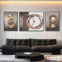 1062 - TRANH TREO PHÒNG KHÁCH SOFA - TRANH TRANG TRÍ - TRANH TREO TƯỜNG HIỆN ĐẠI TRỪU TƯỢNG - KIỂU TRANH GHÉP BỘ 3 BỨC | MÃ A1-1290