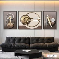 1064 - TRANH TREO PHÒNG KHÁCH SOFA - TRANH TRANG TRÍ - TRANH TREO TƯỜNG HIỆN ĐẠI TRỪU TƯỢNG - KIỂU TRANH GHÉP BỘ 3 BỨC | MÃ A1-1294