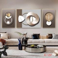 1068 - TRANH TREO PHÒNG KHÁCH SOFA - TRANH TRANG TRÍ - TRANH TREO TƯỜNG HIỆN ĐẠI TRỪU TƯỢNG - KIỂU TRANH GHÉP BỘ 3 BỨC | MÃ A1-1297