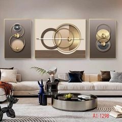1060 - TRANH TREO PHÒNG KHÁCH SOFA - TRANH TRANG TRÍ - TRANH TREO TƯỜNG HIỆN ĐẠI TRỪU TƯỢNG - KIỂU TRANH GHÉP BỘ 3 BỨC | MÃ A1-1298